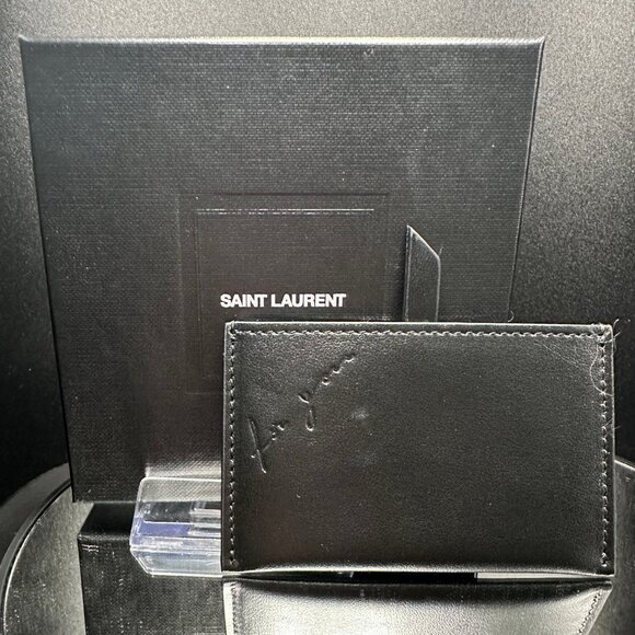 Saint Laurent Black Compact Card Holder Mirror - NIB - Picture 2 of 3